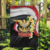 Yemen Unification Day Garden Flag Coat Of Arms With Frangipani