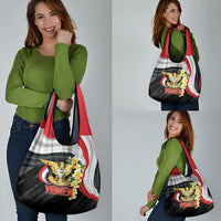 Yemen Unification Day Grocery Bag Coat Of Arms With Frangipani