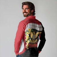 Yemen Unification Day Long Sleeve Polo Shirt Coat Of Arms With Frangipani