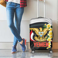 Yemen Unification Day Luggage Cover Coat Of Arms With Frangipani