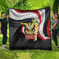 Yemen Unification Day Quilt Coat Of Arms With Frangipani