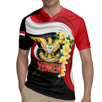 Yemen Unification Day Rugby Jersey Coat Of Arms With Frangipani