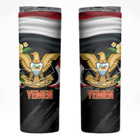 Yemen Unification Day Skinny Tumbler Coat Of Arms With Frangipani