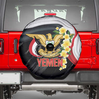 Yemen Unification Day Spare Tire Cover Coat Of Arms With Frangipani