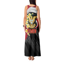 Yemen Unification Day Tank Maxi Dress Coat Of Arms With Frangipani