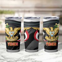 Yemen Unification Day Tumbler Cup Coat Of Arms With Frangipani
