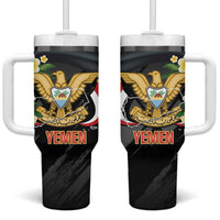 Yemen Unification Day Tumbler With Handle Coat Of Arms With Frangipani