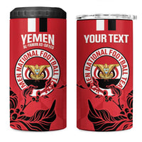Custom Yemen Football 4 in 1 Can Cooler Tumbler Come On Al-Yaman as-Sa'eed