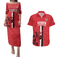 Custom Yemen Football Couples Matching Puletasi and Hawaiian Shirt Come On Al-Yaman as-Sa'eed