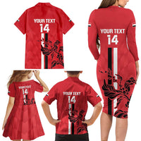 Custom Yemen Football Family Matching Long Sleeve Bodycon Dress and Hawaiian Shirt Come On Al-Yaman as-Sa'eed