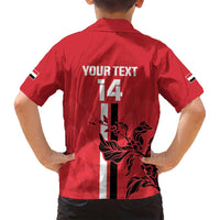 Custom Yemen Football Family Matching Off Shoulder Short Dress and Hawaiian Shirt Come On Al-Yaman as-Sa'eed