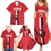 Custom Yemen Football Family Matching Summer Maxi Dress and Hawaiian Shirt Come On Al-Yaman as-Sa'eed
