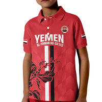 Custom Yemen Football Kid Polo Shirt Come On Al-Yaman as-Sa'eed