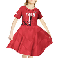 Custom Yemen Football Kid Short Sleeve Dress Come On Al-Yaman as-Sa'eed
