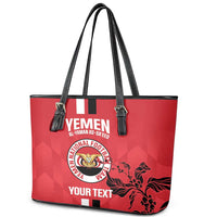 Custom Yemen Football Leather Tote Bag Come On Al-Yaman as-Sa'eed