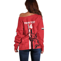 Custom Yemen Football Off Shoulder Sweater Come On Al-Yaman as-Sa'eed