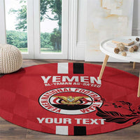Custom Yemen Football Round Carpet Come On Al-Yaman as-Sa'eed