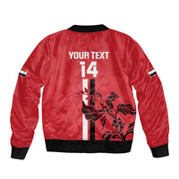 Custom Yemen Football Sleeve Zip Bomber Jacket Come On Al-Yaman as-Sa'eed