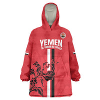 Custom Yemen Football Wearable Blanket Hoodie Come On Al-Yaman as-Sa'eed