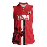 Custom Yemen Football Women Sleeveless Polo Shirt Come On Al-Yaman as-Sa'eed