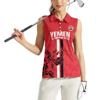 Custom Yemen Football Women Sleeveless Polo Shirt Come On Al-Yaman as-Sa'eed