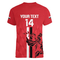 Custom Yemen Football Women V-Neck T-Shirt Come On Al-Yaman as-Sa'eed