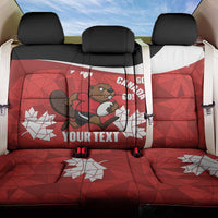 Canada Rugby Custom Back Car Seat Cover Beaver Mascot Go Canadian