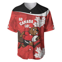 Canada Rugby Custom Baseball Jersey Beaver Mascot Go Canadian