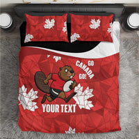 Canada Rugby Custom Bedding Set Beaver Mascot Go Canadian