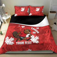 Canada Rugby Custom Bedding Set Beaver Mascot Go Canadian
