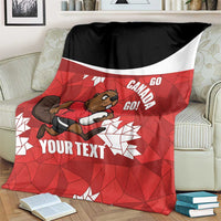 Canada Rugby Custom Blanket Beaver Mascot Go Canadian
