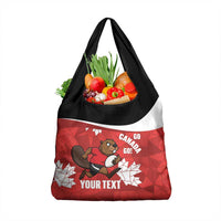 Canada Rugby Custom Grocery Bag Beaver Mascot Go Canadian