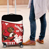 Canada Rugby Custom Luggage Cover Beaver Mascot Go Canadian