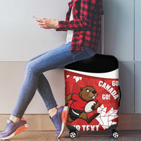 Canada Rugby Custom Luggage Cover Beaver Mascot Go Canadian