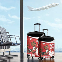 Canada Rugby Custom Luggage Cover Beaver Mascot Go Canadian