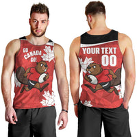 Canada Rugby Custom Men Tank Top Beaver Mascot Go Canadian