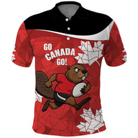 Canada Rugby Custom Polo Shirt Beaver Mascot Go Canadian