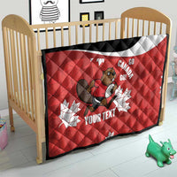 Canada Rugby Custom Quilt Beaver Mascot Go Canadian