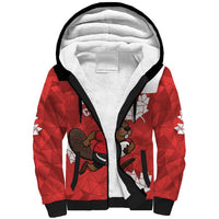 Canada Rugby Custom Sherpa Hoodie Beaver Mascot Go Canadian