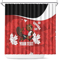 Canada Rugby Custom Shower Curtain Beaver Mascot Go Canadian
