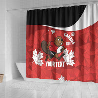 Canada Rugby Custom Shower Curtain Beaver Mascot Go Canadian