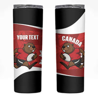 Canada Rugby Custom Skinny Tumbler Beaver Mascot Go Canadian