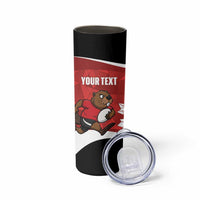 Canada Rugby Custom Skinny Tumbler Beaver Mascot Go Canadian
