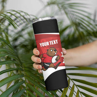 Canada Rugby Custom Skinny Tumbler Beaver Mascot Go Canadian
