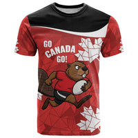 Canada Rugby Custom T Shirt Beaver Mascot Go Canadian