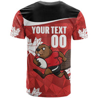 Canada Rugby Custom T Shirt Beaver Mascot Go Canadian
