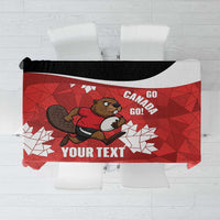 Canada Rugby Custom Tablecloth Beaver Mascot Go Canadian