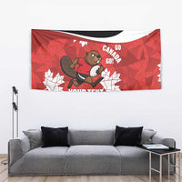 Canada Rugby Custom Tapestry Beaver Mascot Go Canadian