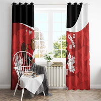 Canada Rugby Custom Window Curtain Beaver Mascot Go Canadian
