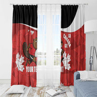 Canada Rugby Custom Window Curtain Beaver Mascot Go Canadian